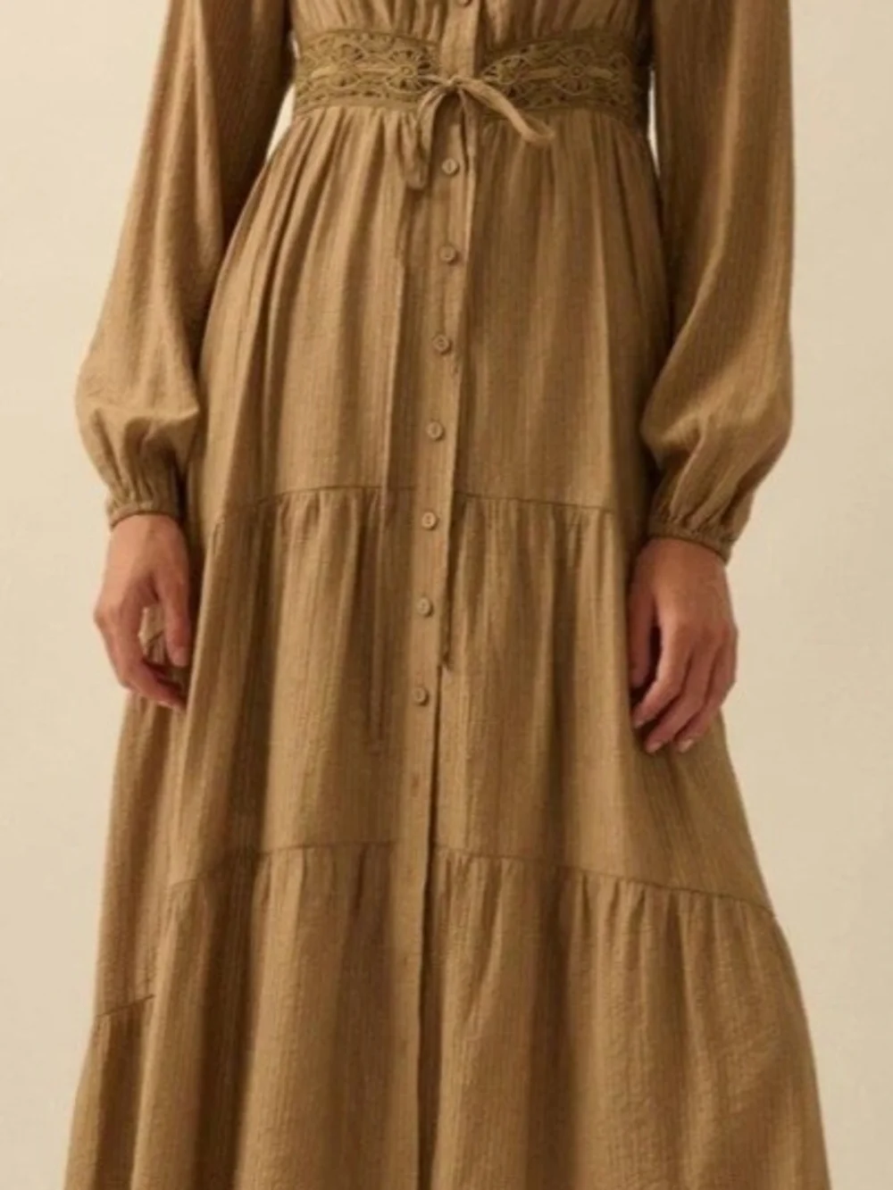 Love Song Striped Button-Front Tiered Maxi Dress - Picture 3 of 6